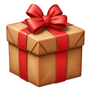 christmas gift with cinnamon sugar color and red bow sticker