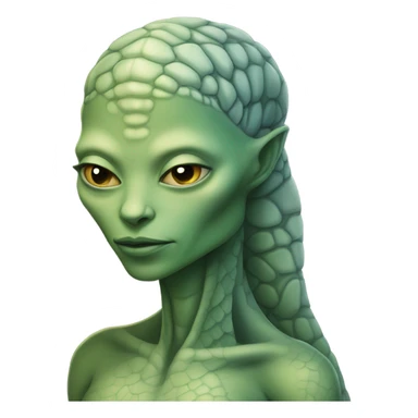 a Reptilian alien woman, full body, sleeping sticker
