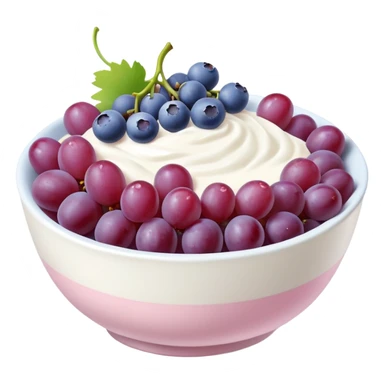 yoghurt pastel pink bowl with grapes and blueberries sticker