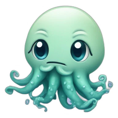 Cute kraken cute face crying sticker