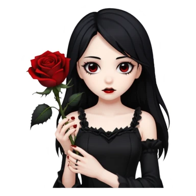Bloody black rose anime gothic emo  beautiful gorgeous cool edgy cute lady sticker