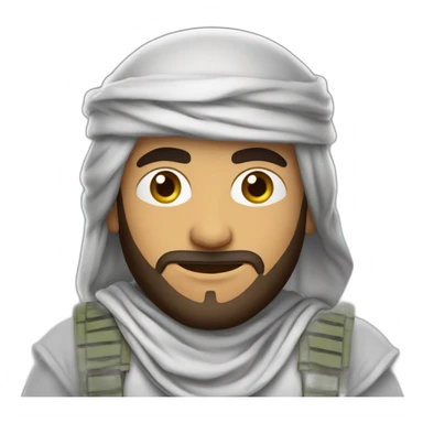 arab man wearing a shemagh and a plate carrier with with wires sticking out sticker