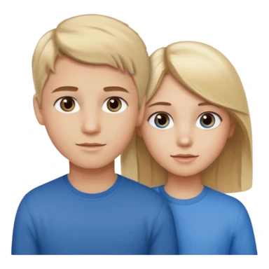 Girl with brown and blonde highlights with hazel eyes with a blonde hair blue eyed boy sticker