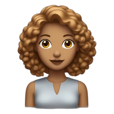 femme de couleur de peau blanche avec de grosse poitrine et des cheveux marron sticker