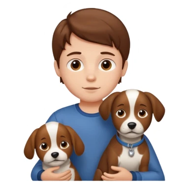 Little boy and dog sticker