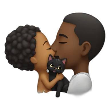 black man kissing a cat sticker