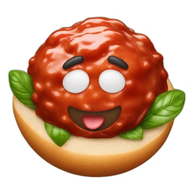 One Meatball with tomato sauce and basil sticker