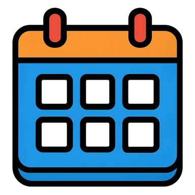 blue calendar, colorful style, white background sticker