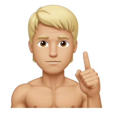 blonde hair tall thick naked and with middle finger up a man sticker