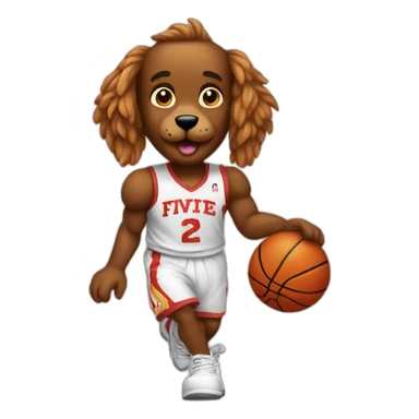cocker fire black playing basketball sticker