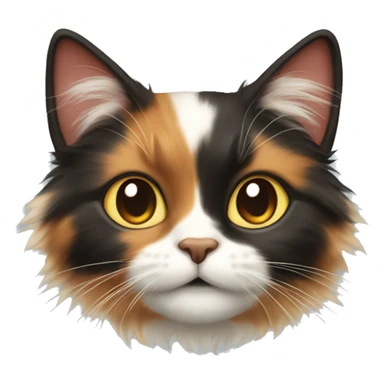 calico cat with long fur sticker