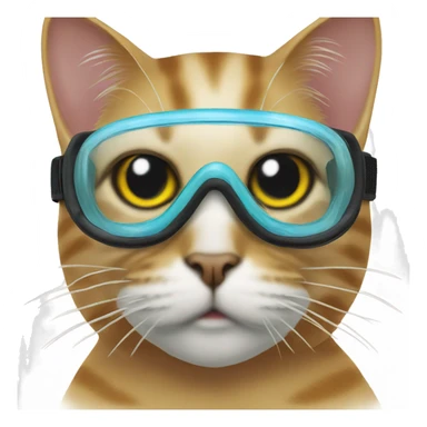 Cat wearing a mask and snorkel  sticker