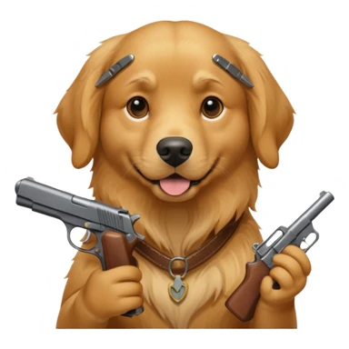 Perro con una pistola sticker