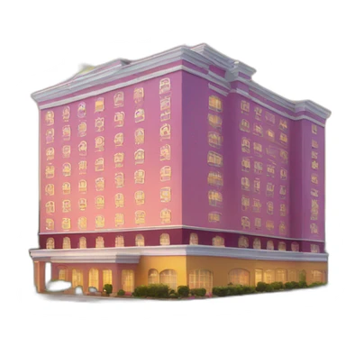 hotel tied with balloons on clouds sticker