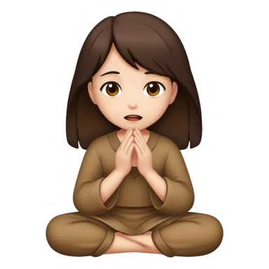 Brunette girl begging sticker