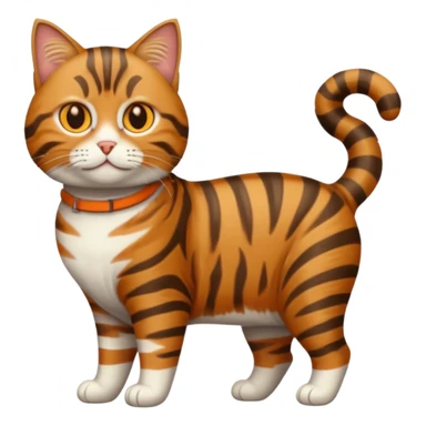 Medium haired tabby cat full body sticker