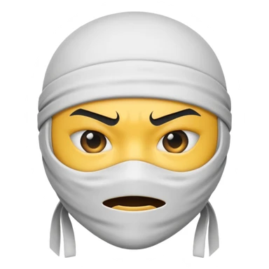 Emoji ninja blanco sticker