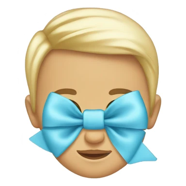 Baby blue bow sticker