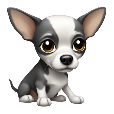 Chihuahua with grey and black color  sticker