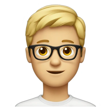 White boy wearing glasses sticker