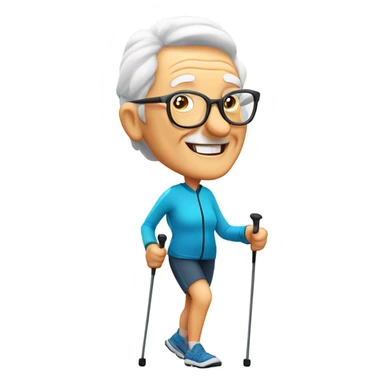 senior Nordic walking for whatsapp sticker