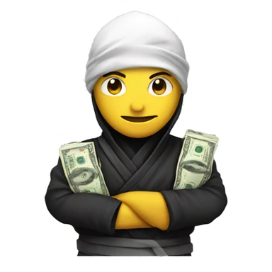 ninja with money sticker