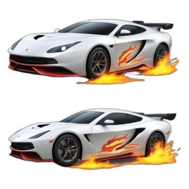 super mega fast ultra car with flames faster than lightning sticker