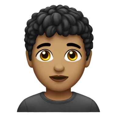 Light skinned teen with short black mullet mid fade sticker