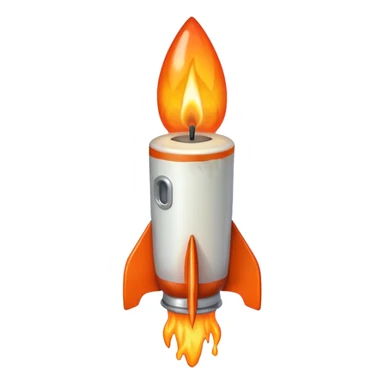 Yeah a rocket with a candle ON IT, so on it's side it must be 45 degree from the 360

So this: 🕯️

On a rocket sticker