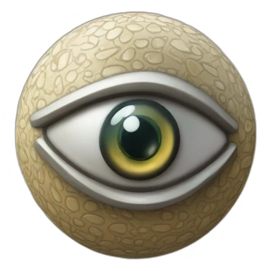3d sphere with a cartoon Squid skin texture with Eye of Horus sticker