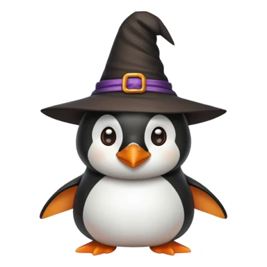 penguin in role witch sticker