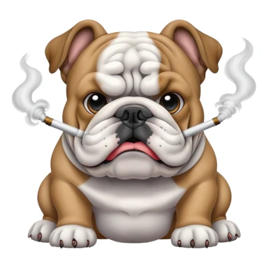 Bulldog with smoking coming out of its ears sticker