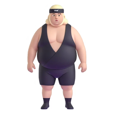 White skin fat guy with black durag in wrestling singlet sticker