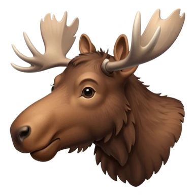 A high-resolution digital illustration of a young moose in a clean, semi-realistic style. The young moose is shown facing sideways head tilted  sticker