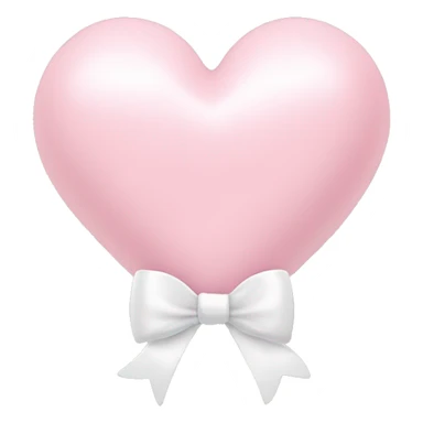 Pastel pink heart with white bow sticker