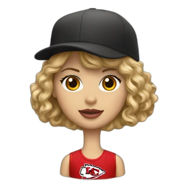 Taylor swift in a Kansas City chiefs hat sticker