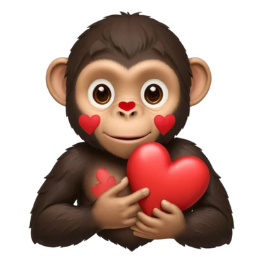 un chimpanze con un corazon sticker