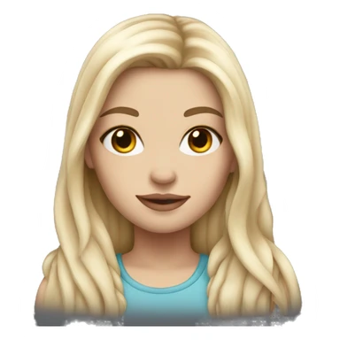 beautiful white girl with tattoos, with long blond hair  sticker