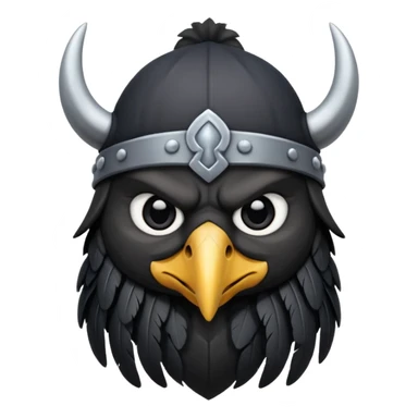 a cartoon Viking raven with horned cap sticker