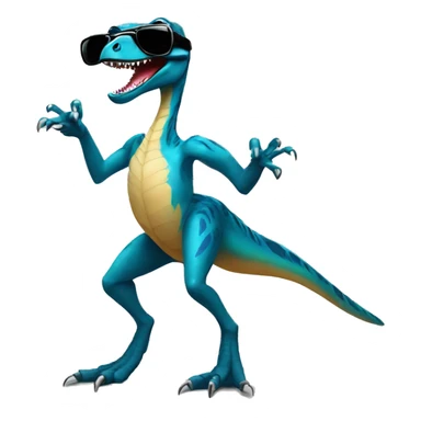 dancing velociraptor with sunglasses sticker
