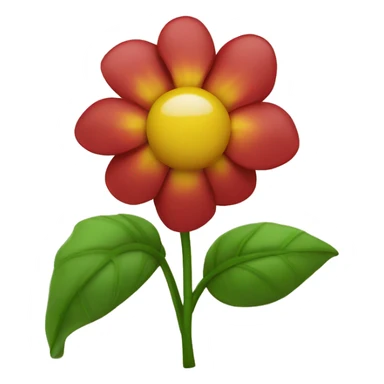 Flower with red petals and a yellow middle  sticker