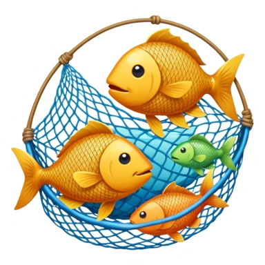 fishes in the fishing net sticker