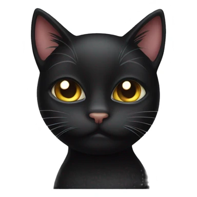 Black cat kissy face sticker