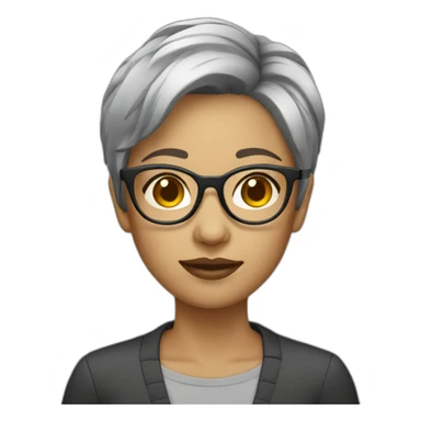 product designer female short hair glasses sticker
