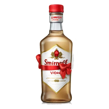 smirnoff vodka bottle with small red bow on it sticker