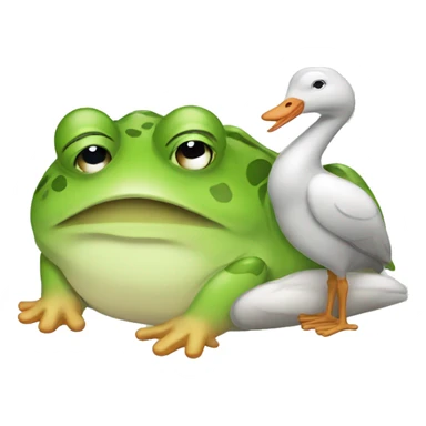 Sleepy frog and goose sticker