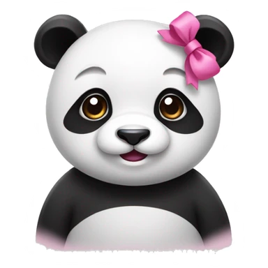 Panda with a pink bow sticker