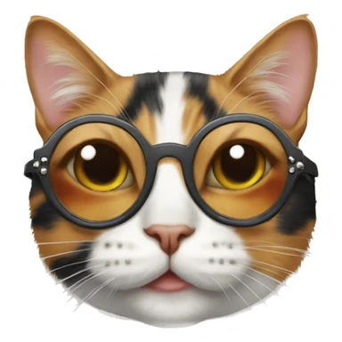 Calico Cat wearing studded sunglasses sticker