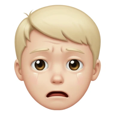 a crying boy sticker