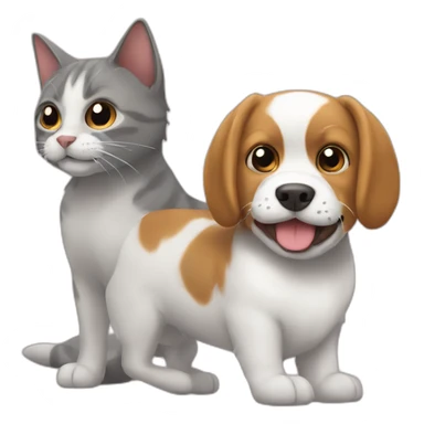 Dog above cat sticker